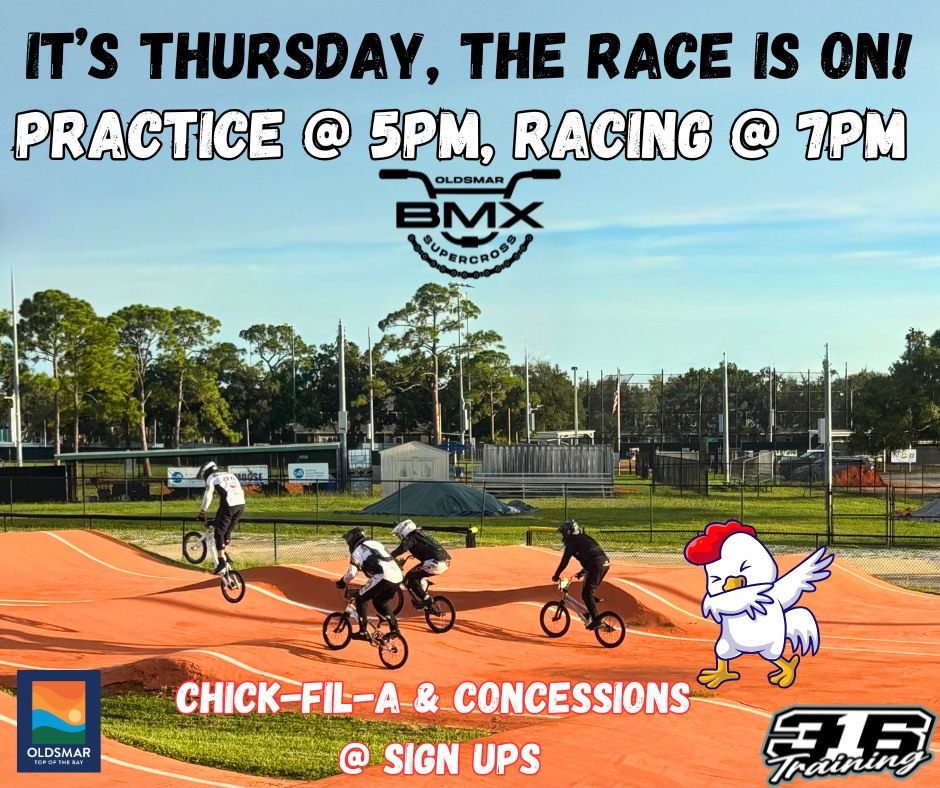 Join us this Thursday night for an adrenaline-packed BMX Racing event! Practice kicks off at 5pm, followed by the main racing action at 7pm. Race fee is just $10, making it an affordable night out for all racing enthusiasts. Don’t forget to satisfy your hunger with delicious Chick-fil-A offerings available at the concessions. Get ready for a thrilling evening of speed and excitement!