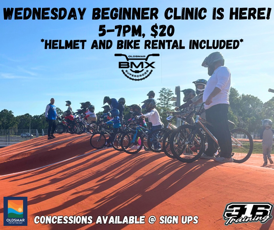 Join us this Wednesday for an exciting beginner's BMX clinic from 5pm to 7pm. For just $20, you can enhance your BMX skills, and we'll provide a bike and helmet if you need them. If you're looking for a more intense session, don't miss the Advanced Power Hour from 7pm to 8pm, available for only $10. Whether you're just starting out or looking to push your limits, these sessions are perfect for all skill levels. Come ride with us and have some fun!