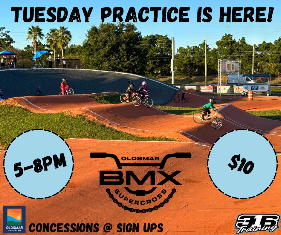 Join us for BMX practice every Tuesday night from 5pm to 8pm. Enjoy a thrilling session for just $6 and hone your skills on the track. Whether you're a beginner or an experienced rider, this is the perfect opportunity to improve your BMX skills and have fun with fellow enthusiasts. Don't miss out on an exhilarating evening of BMX action!