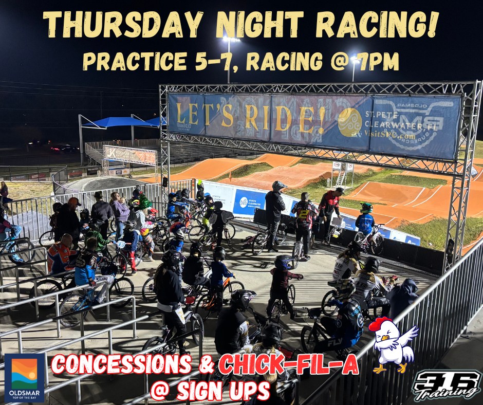Get ready for an exciting BMX racing event tonight! Practice kicks off at 5 PM, giving riders the perfect opportunity to warm up and fine-tune their skills. The main racing event will begin at 7 PM, promising thrilling action and fierce competition. Don't miss out on the adrenaline-fueled fun race fee is just $10!