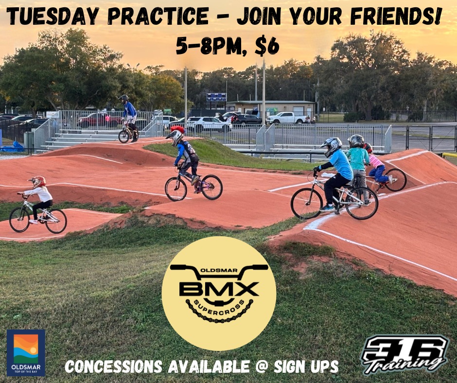 BMX session tonight, 5:00–8:00 PM — $6. Riders of all abilities are welcome.