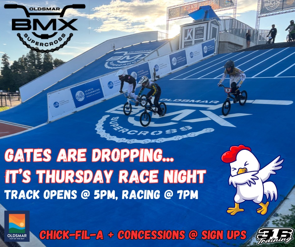 Thursday night BMX racing practice kicks off at 5pm, with the thrilling races commencing at 7pm. Join us for an exciting evening filled with adrenaline and fun, all for just $10.