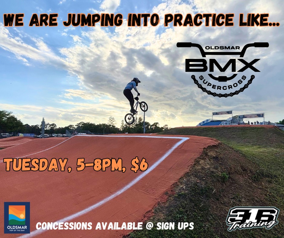 Tuesday BMX practice — 5:00–8:00 PM • $6. See you at the track!