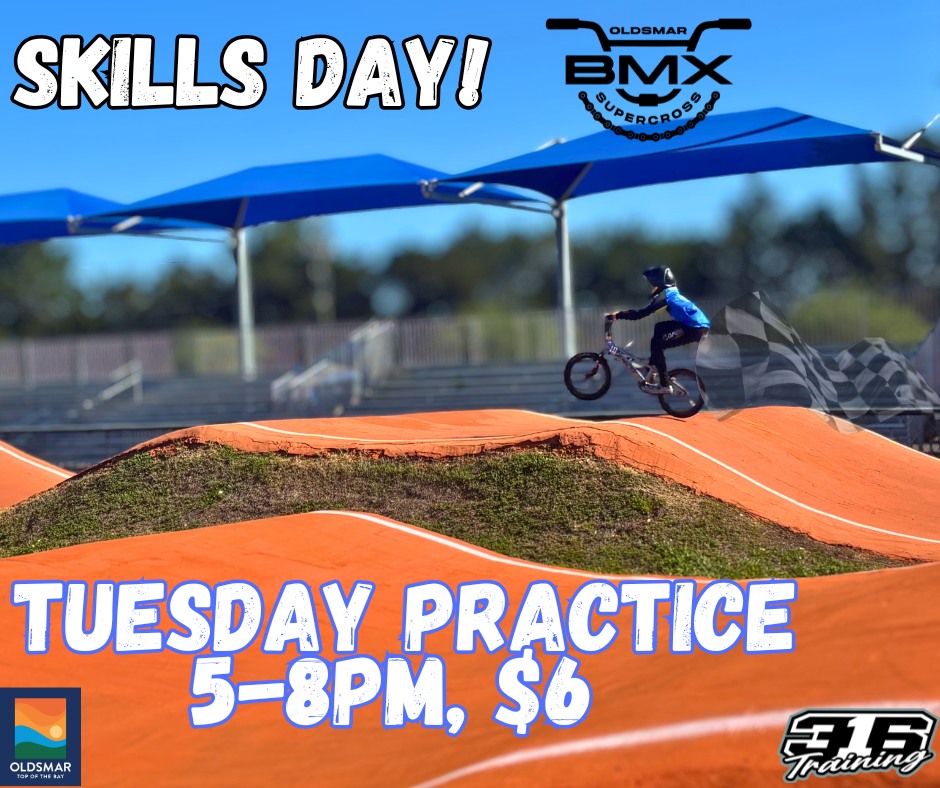 Tuesday BMX practice — 5:00 PM–8:00 PM • $6