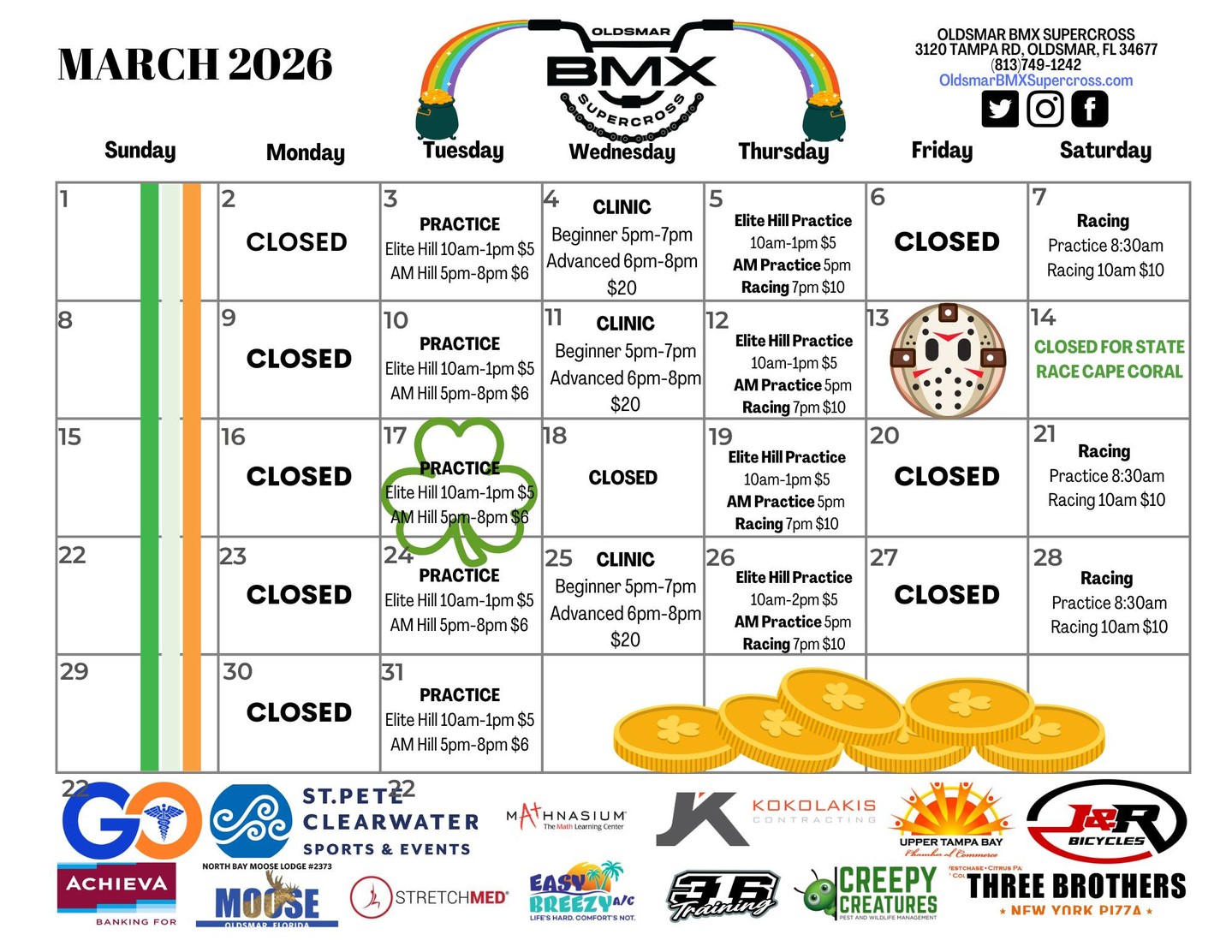 March is an exciting month for practice, clinics, and racing events. Here is a detailed schedule to help you plan your month effectively, designed for racers who want to sharpen their competitive edge.