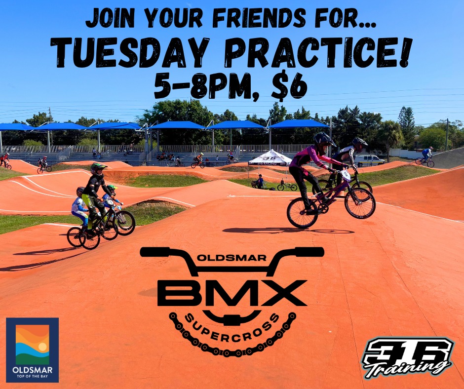 Tuesday BMX practice — 5:00–8:00 PM. $6. See you on the track! 🚲🔥